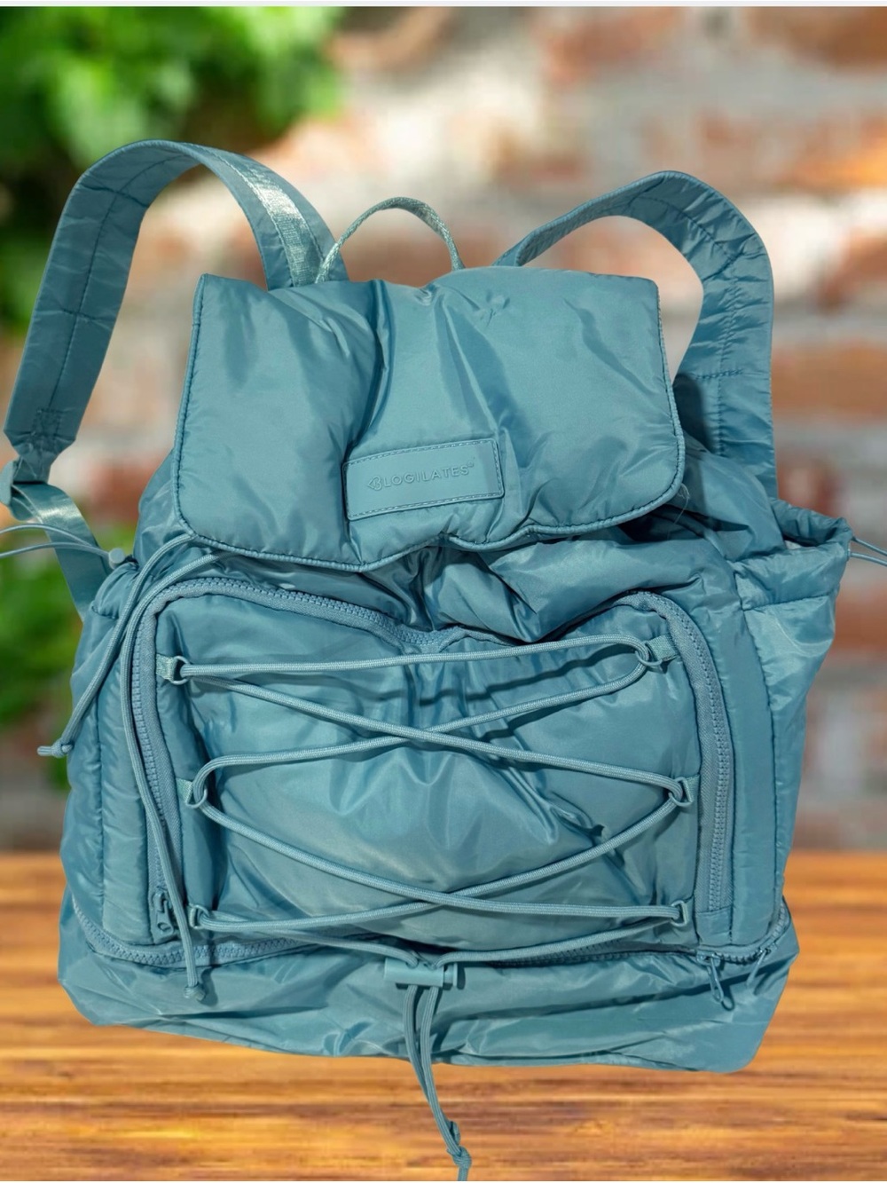 Blogilates Ultimate Athletic Trainer Backpack Blue Gym Travel Shoe Compartment